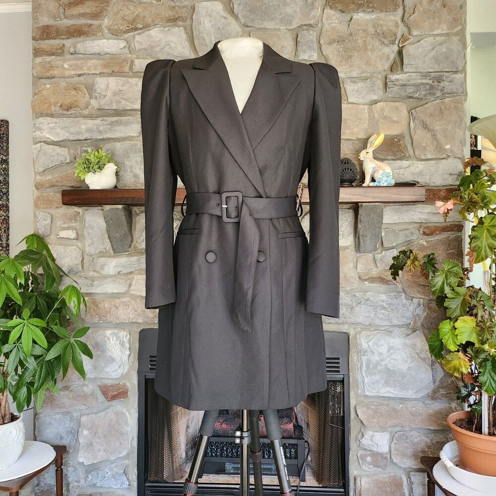 Express Suit Jacket Dress Puff Sleeve Wrap Dress Women's Size L NWT